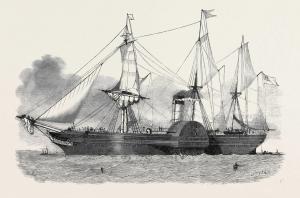 Illustration by Frederick James Smyth of the British Mail  steamship Asia