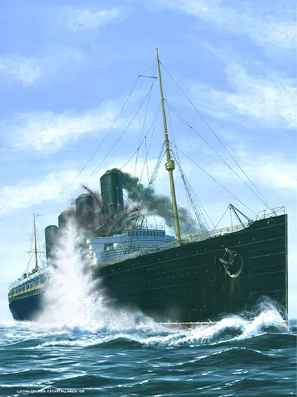 Painting of Lusitania by Stuart Williamson