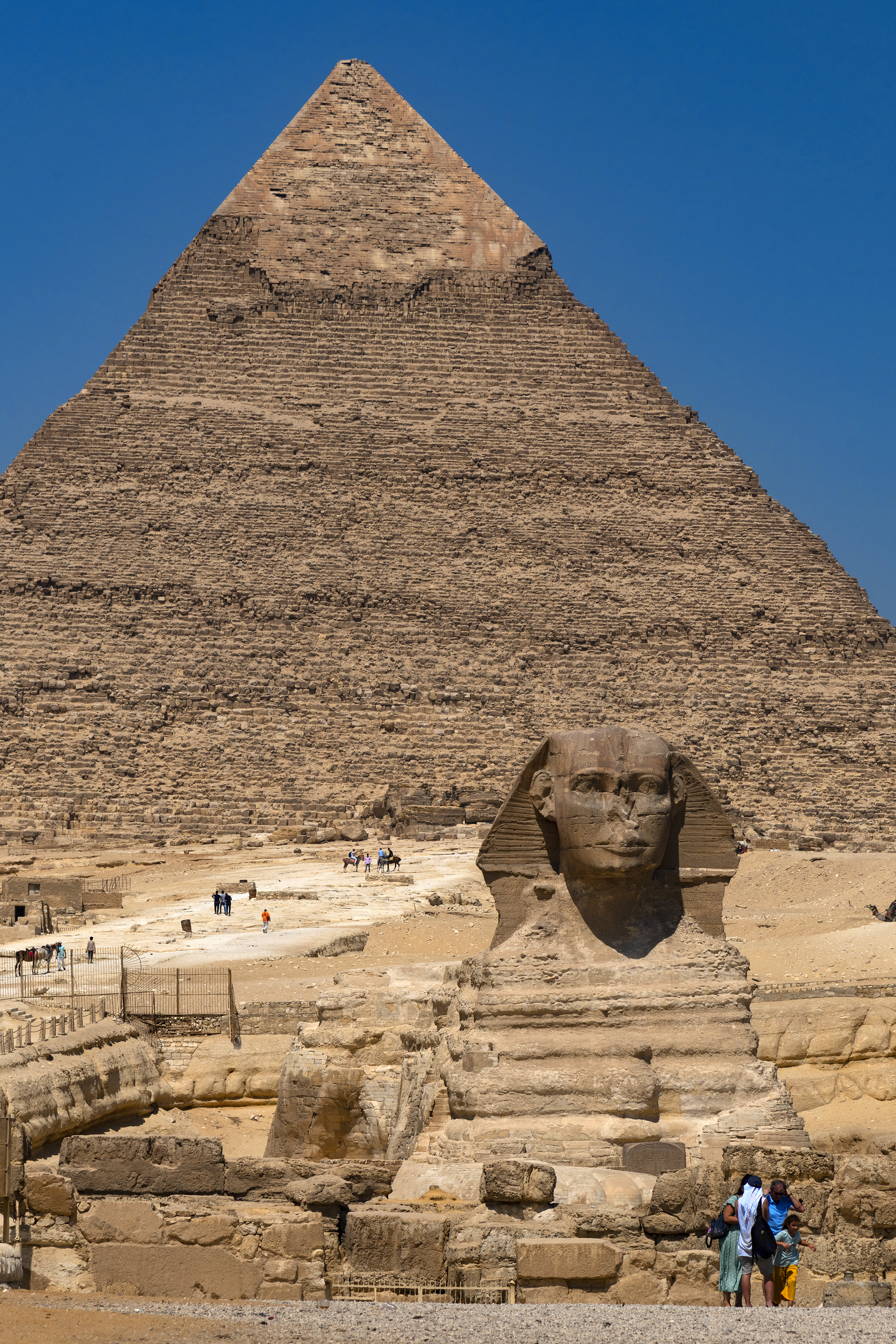 The Sphinx and the Great Pyramid at Giza Plateau. Photo by Scott Bennett