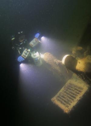The captain’s ladder on the wreck of the Plus 