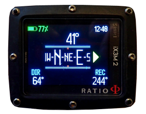 The compass on the Ratio iX3M 2 dive computer shows direction on and off course. Photo by Lelle Malmström