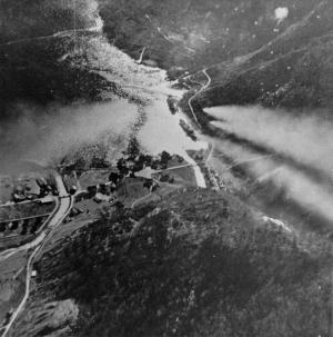 Luftangreb på Oldenburg i Vadheim i 1945 under Anden Verdenskrig (Crown Copyright)