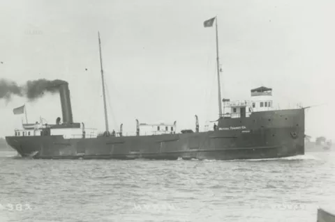 The steel bulk freighter Huronton sunk in Lake Superior on Oct. 11, 1923