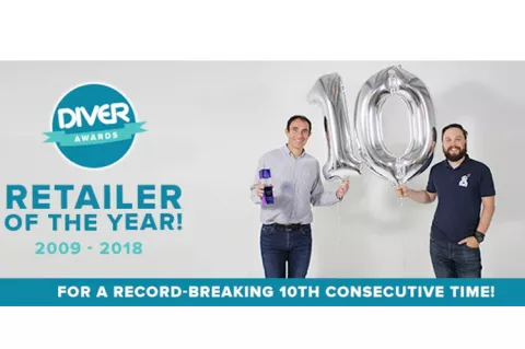 Simply Scuba won Diver Magazine's 'Retailer of the Year' ten years running, from 2009 to 2018