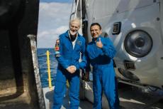 Explorer Victor Vescovo (left), Founder of Caladan Oceanic, along with Dr Osvaldo Ulloa, Director of the Instituto Milenio de Oceanografia (IMO), have completed the first-ever crewed dive to the deepest point of the Atacama Trench