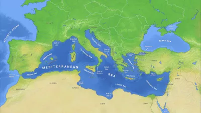 Map of the Mediterranean Sea