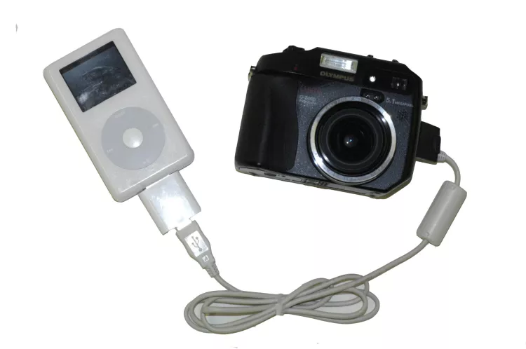 Digital camera with an iPod