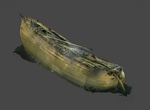 "Photogrammetric 3D model of the wreck. The wreck is shown from starboard-bow side (orthometric projection)" photos: Badewanne Handle Productions 2021