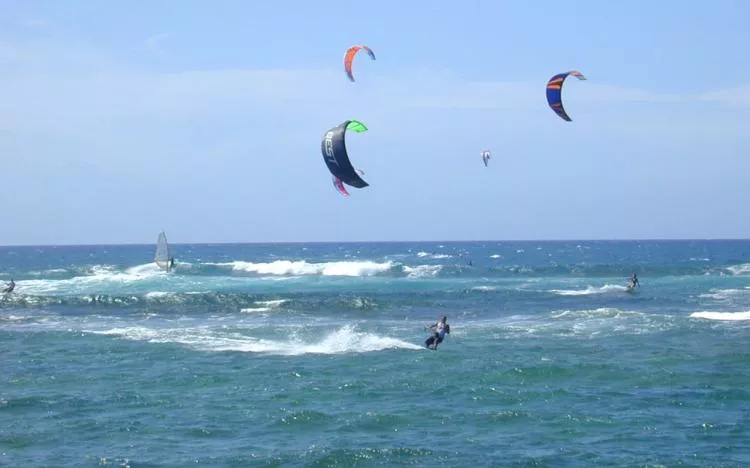 Kite surfing, Oahu, Hawaii