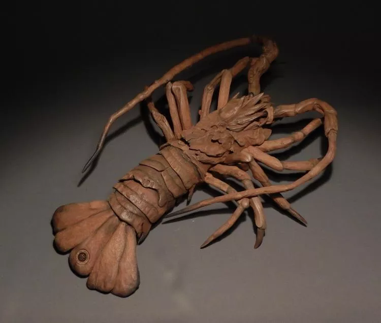 Lobster, driftwood sculpture by Tony Fredriksson